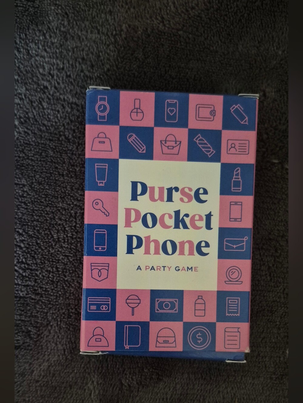 Purse Pocket Phone Party Game - Pink & Navy Card Set